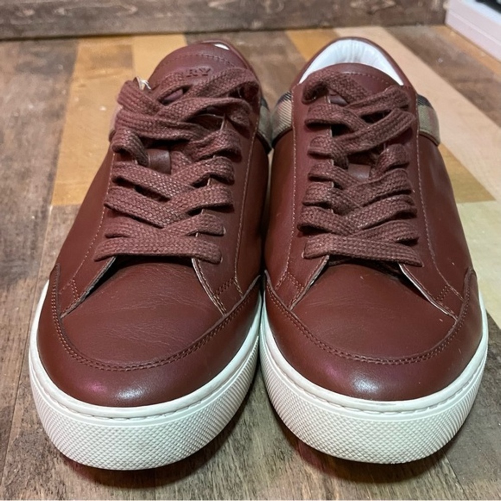 Burberry Brown Sneakers nova check Low-Top Retro Style Sz 42 / US 9 - Picture 4 of 10